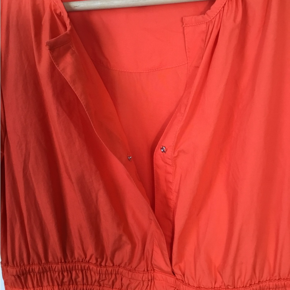 Quince Cotton Tiered Mini Dress Vermillion Red - Picture 6 of 9